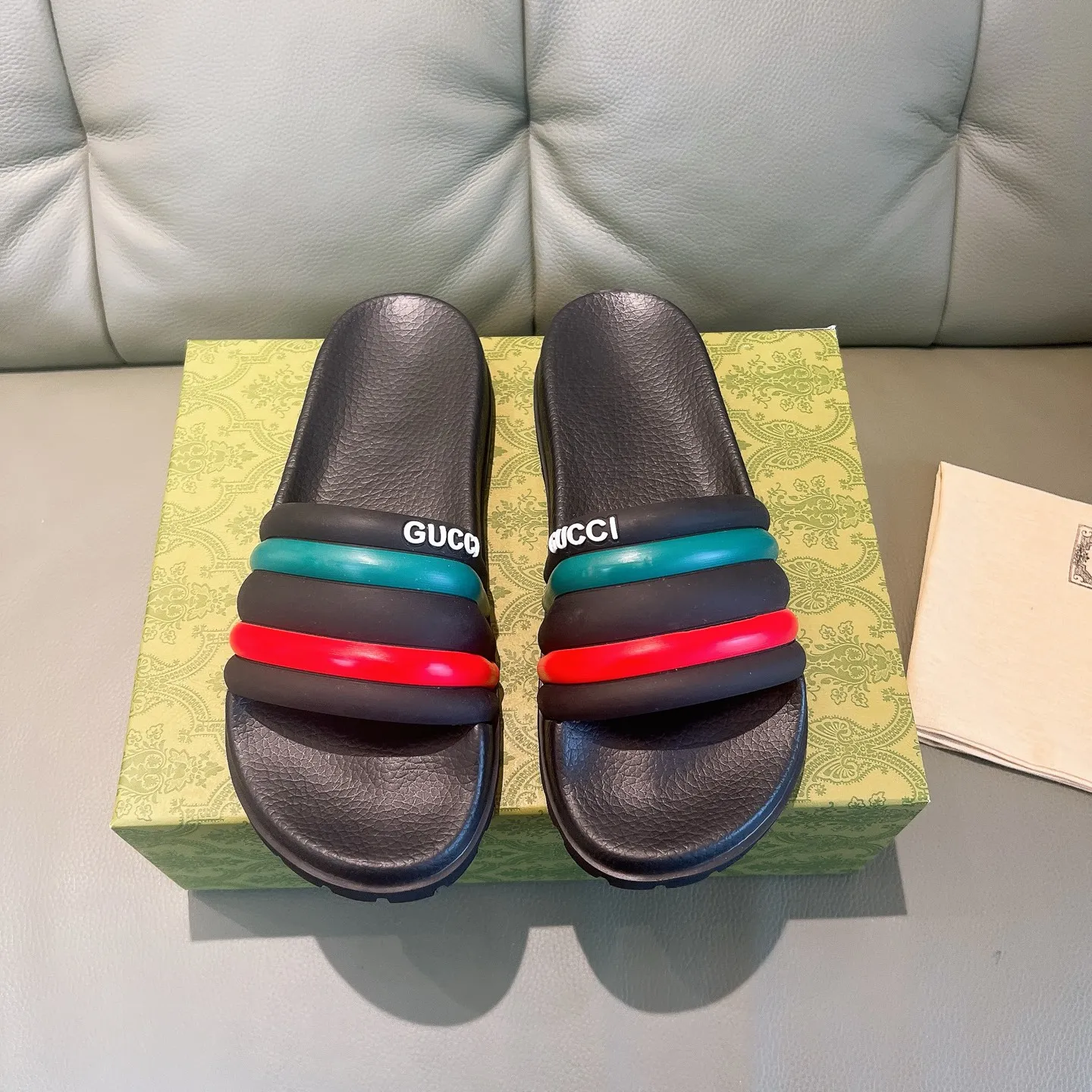 Men's Men's Shoes 130🐮🐮Gucci Gucci Slippers Gucci 2024 latest beach sandals slippers Original molding double G LOGO Original molding consistent Outsole: Men's Men's Shoes u double-layer outsole Size: 35-46